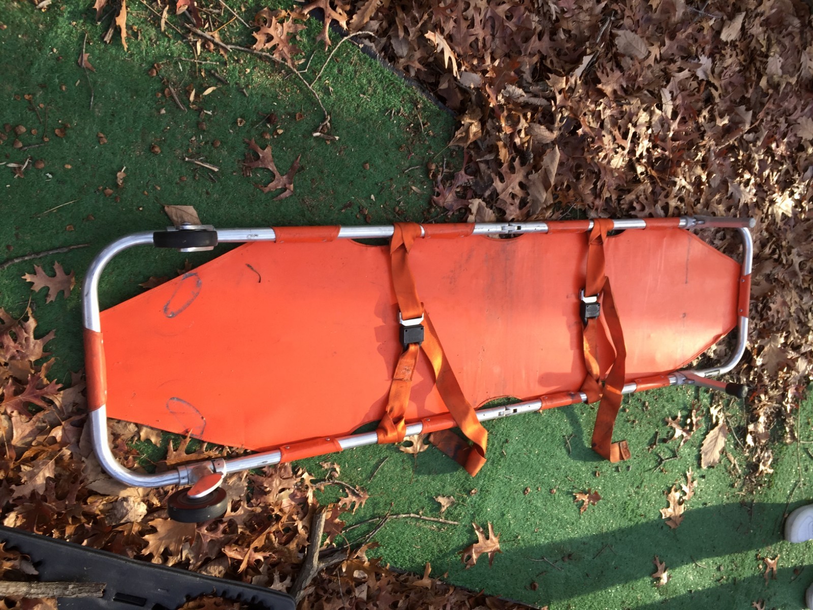 Vintage Ferno-Washington Emergency Folding Stretcher Cot 2-Wheel