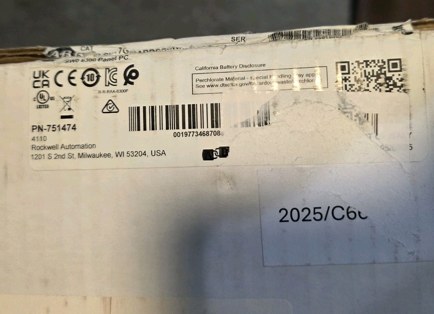 Allen Bradley Rockwell Automation 6300P-SW017 Panel PC