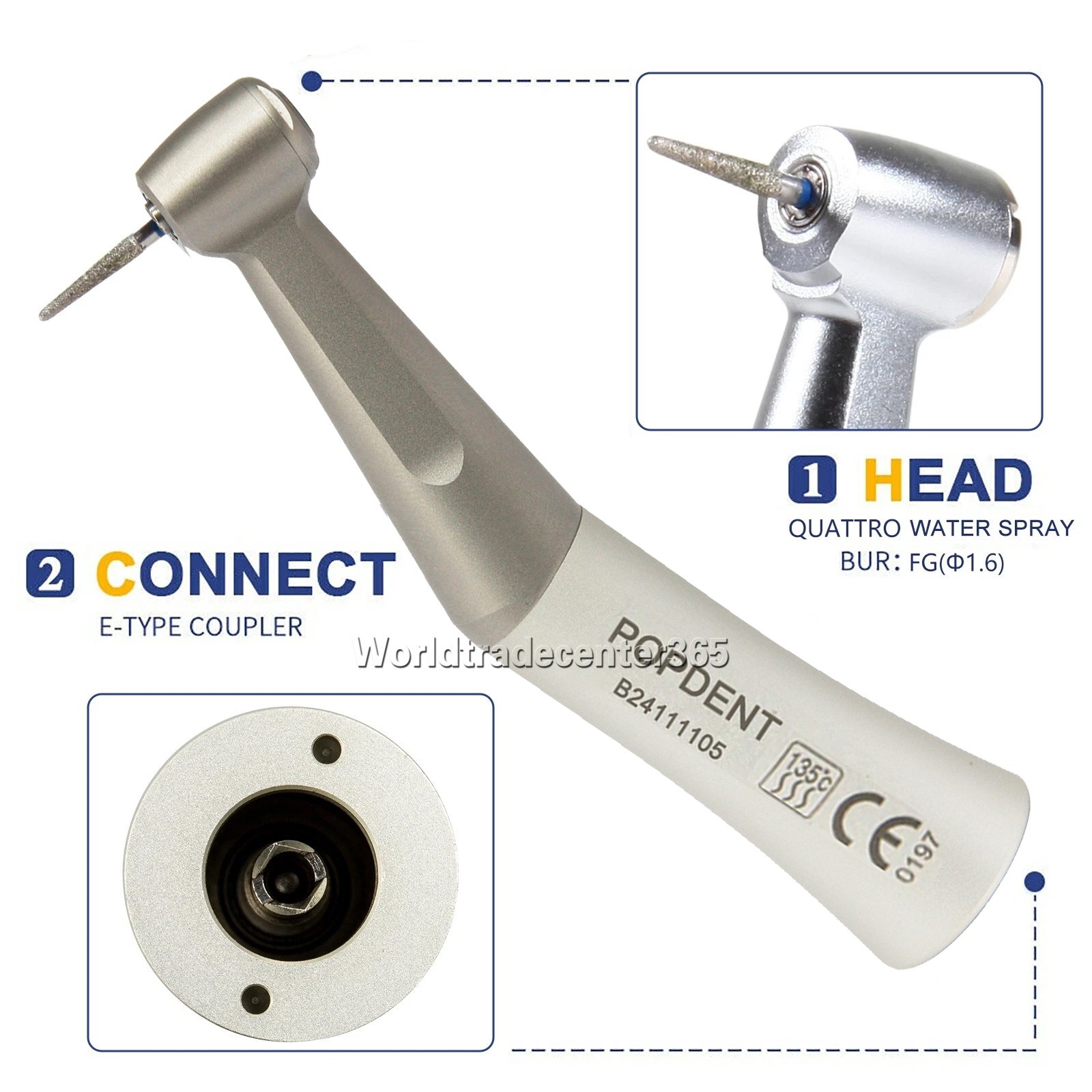 NSK Style SG20 Dental Implant 20:1 Contra Angle Push Button Surgical Handpiece A