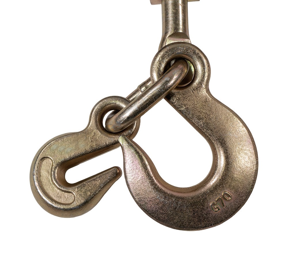 2 PK EZ Ratchet Chain Load Binder with 5/16″ Grab & 3/8″ Slip Hook, 5400 lbs WLL