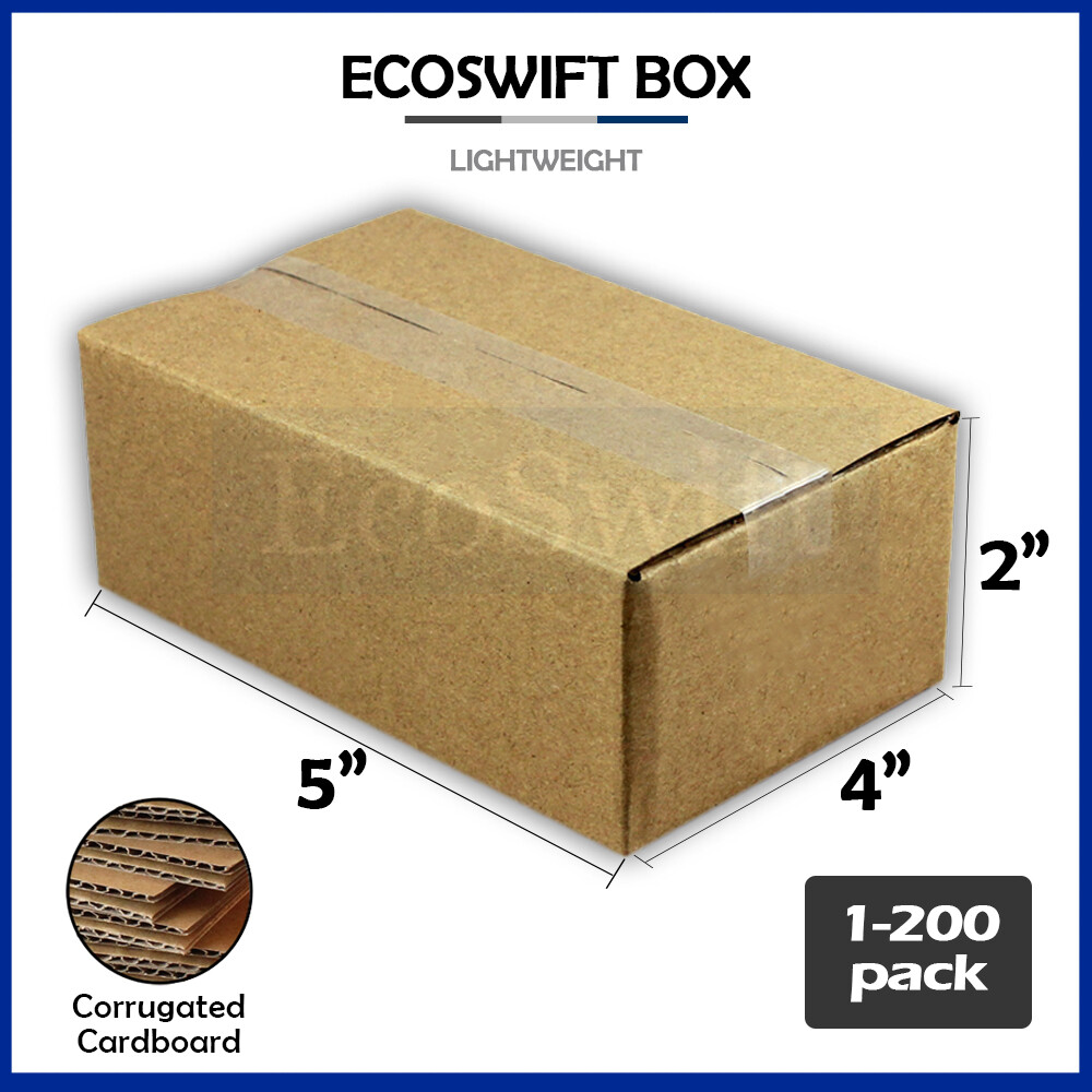 1-200 5x4x2 “EcoSwift” Cardboard Packing Mailing Shipping Corrugated Box Cartons