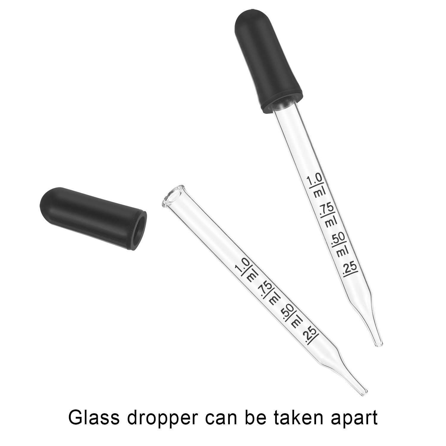 Medicine Art Essential Oils Eye Dropper Graduated 4″ Straight Tip 1ml (12 Pack)
