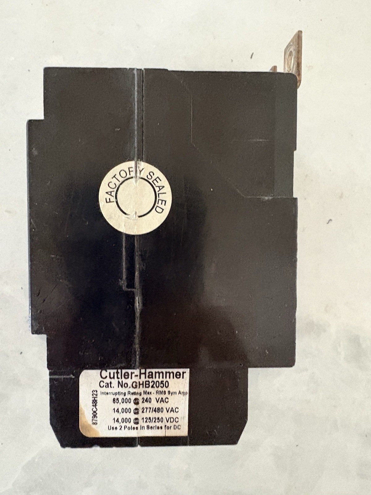 Eaton/Cutler-Hammer 50 amp 2 pole 277/480 molded case bolt in Breaker GHB2050