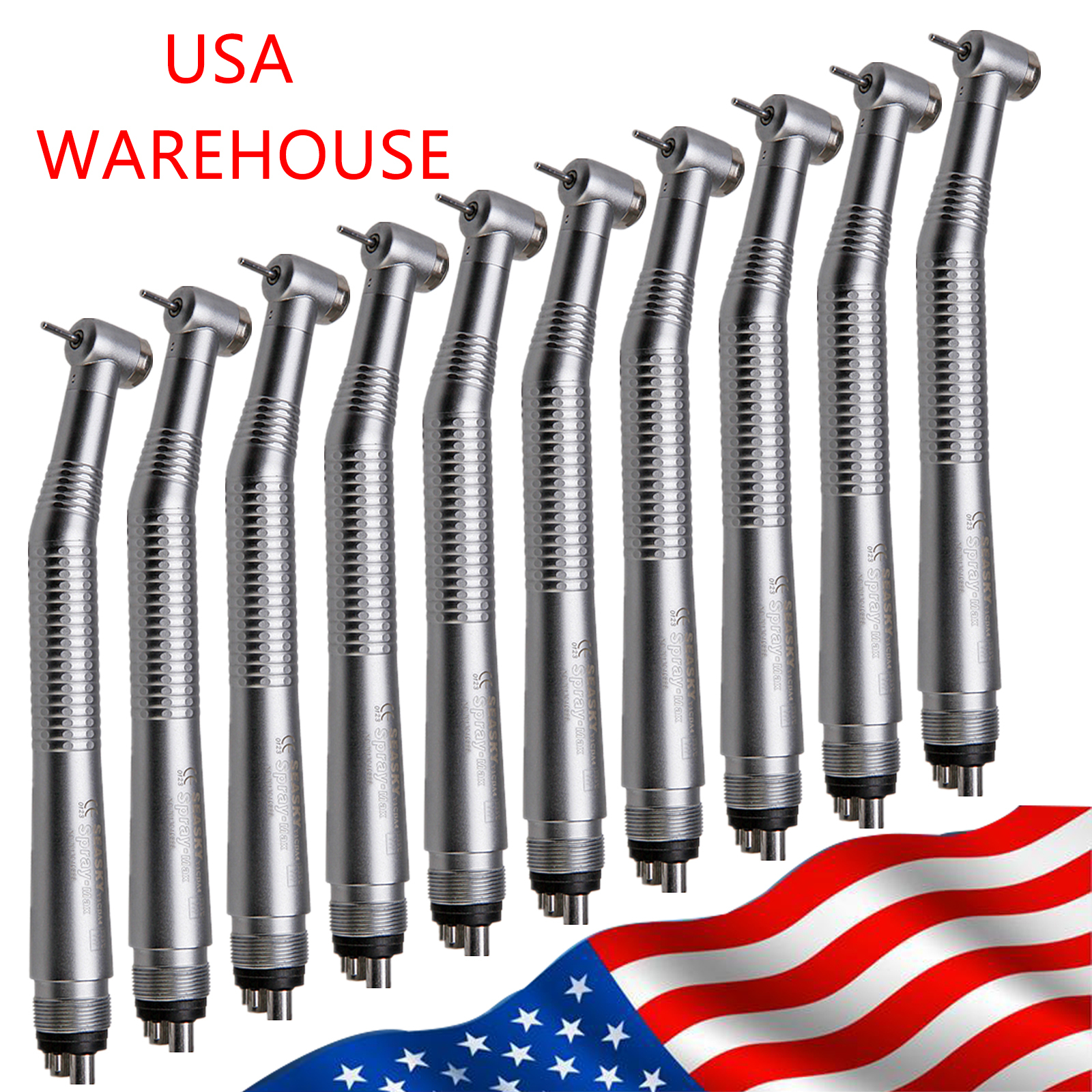 10 Pcs NSK Style Dental High Speed Handpiece Push Button Type 4Hole SEASKY USA