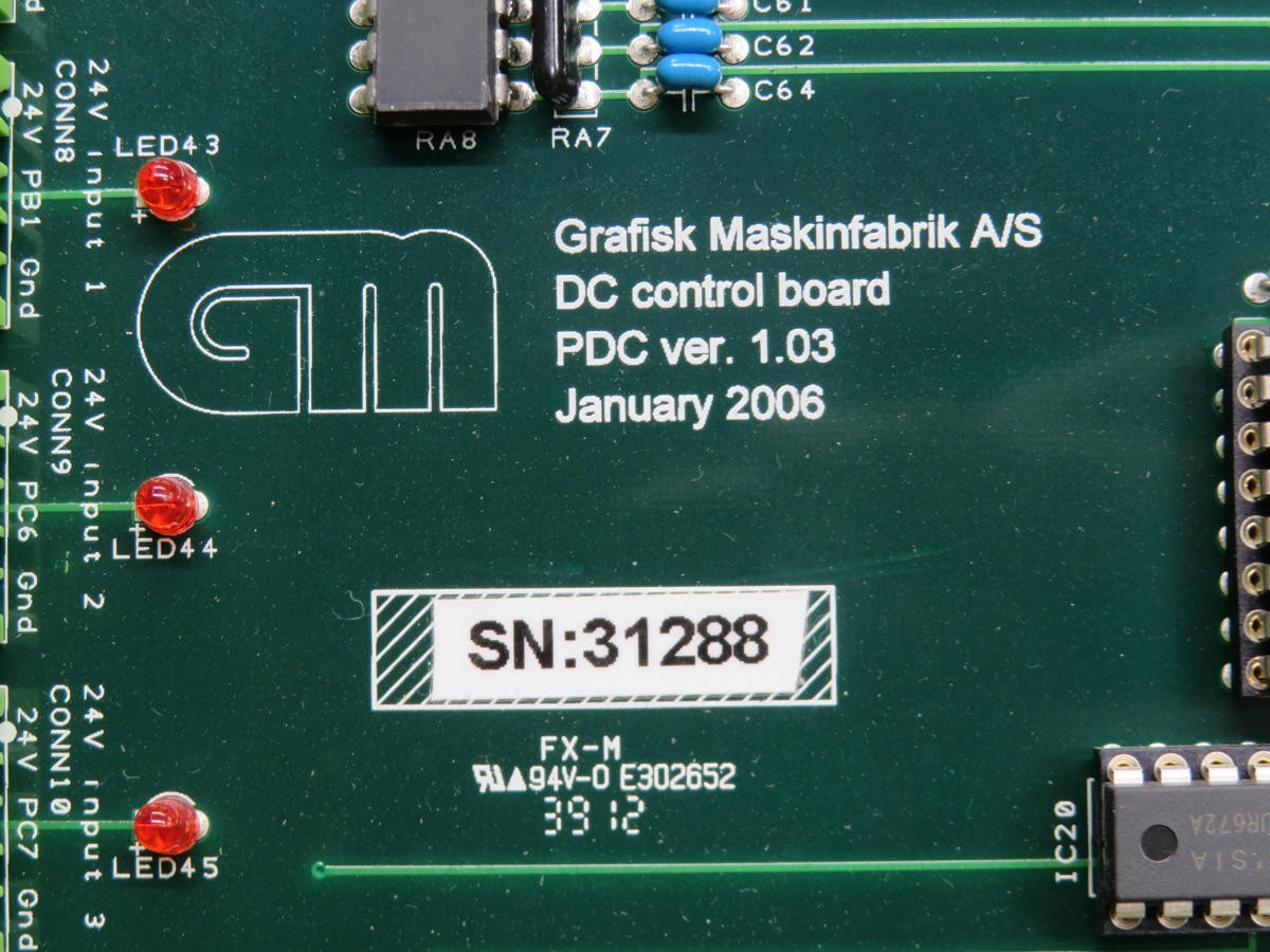 GRAFISK MASKINFABRIK E302652 AVR XRN 1_06 DC CONTROL BOARD AND CPU T208635
