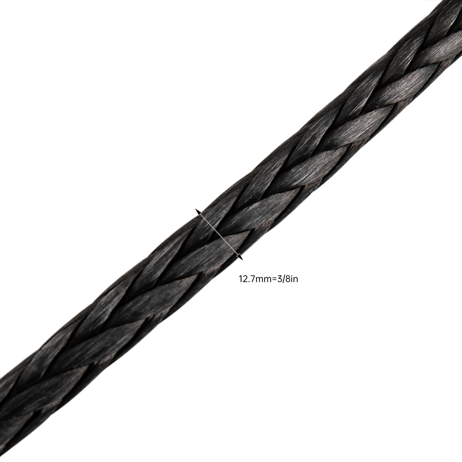 Lightweight Synthetic Winch Rope with Hook – 23809 lbs Breaking Strength