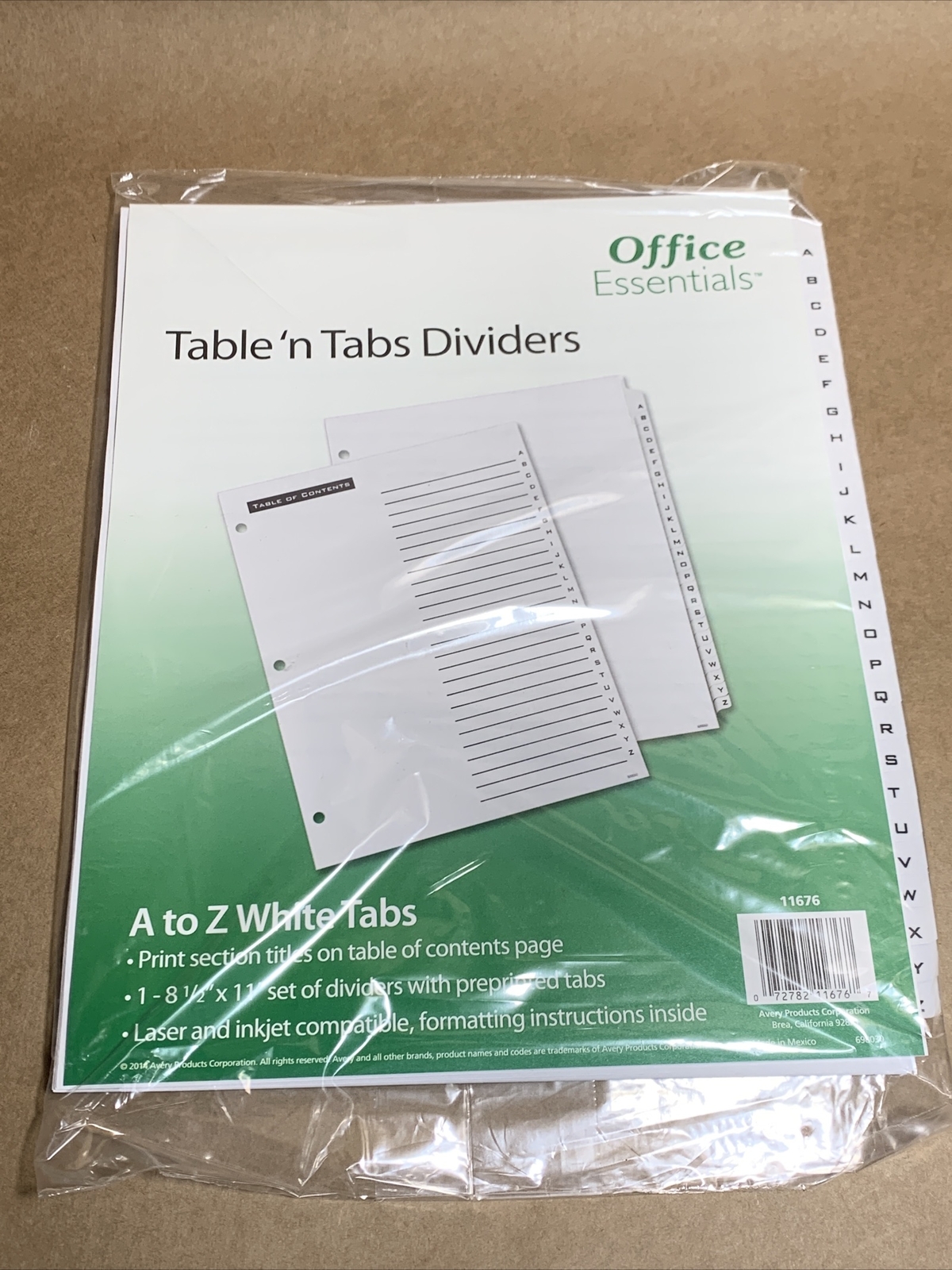 2 Pack Avery Office Essentials Table ‘n Tabs A-Z Divider 11676 – 8.50″ X 11”