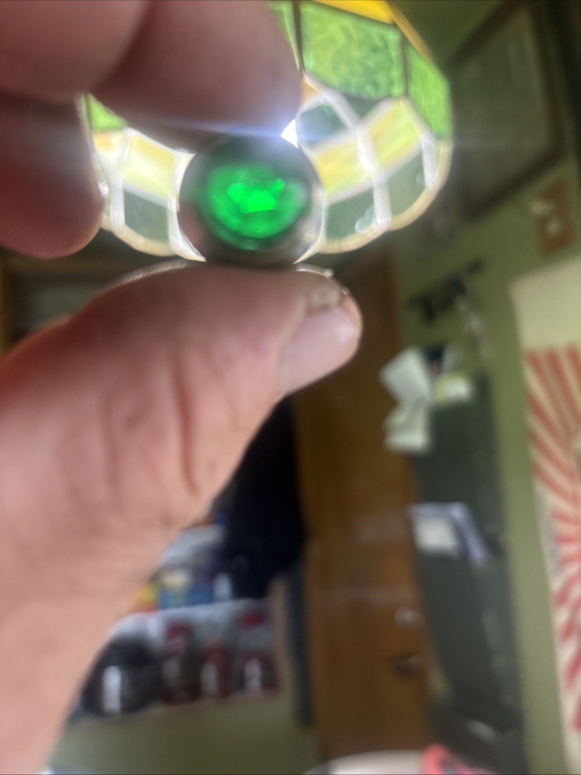 2 Vtg. NOS DRAKE #30 Indicator Light w/ Faceted Green And Red Jewel Lense, 120V