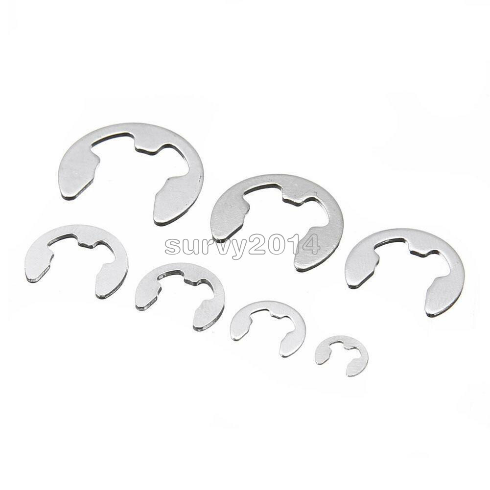 120PCS Assorted M1.5 – M10 Stainless E Clips C Circlip Retaining Snap Ring