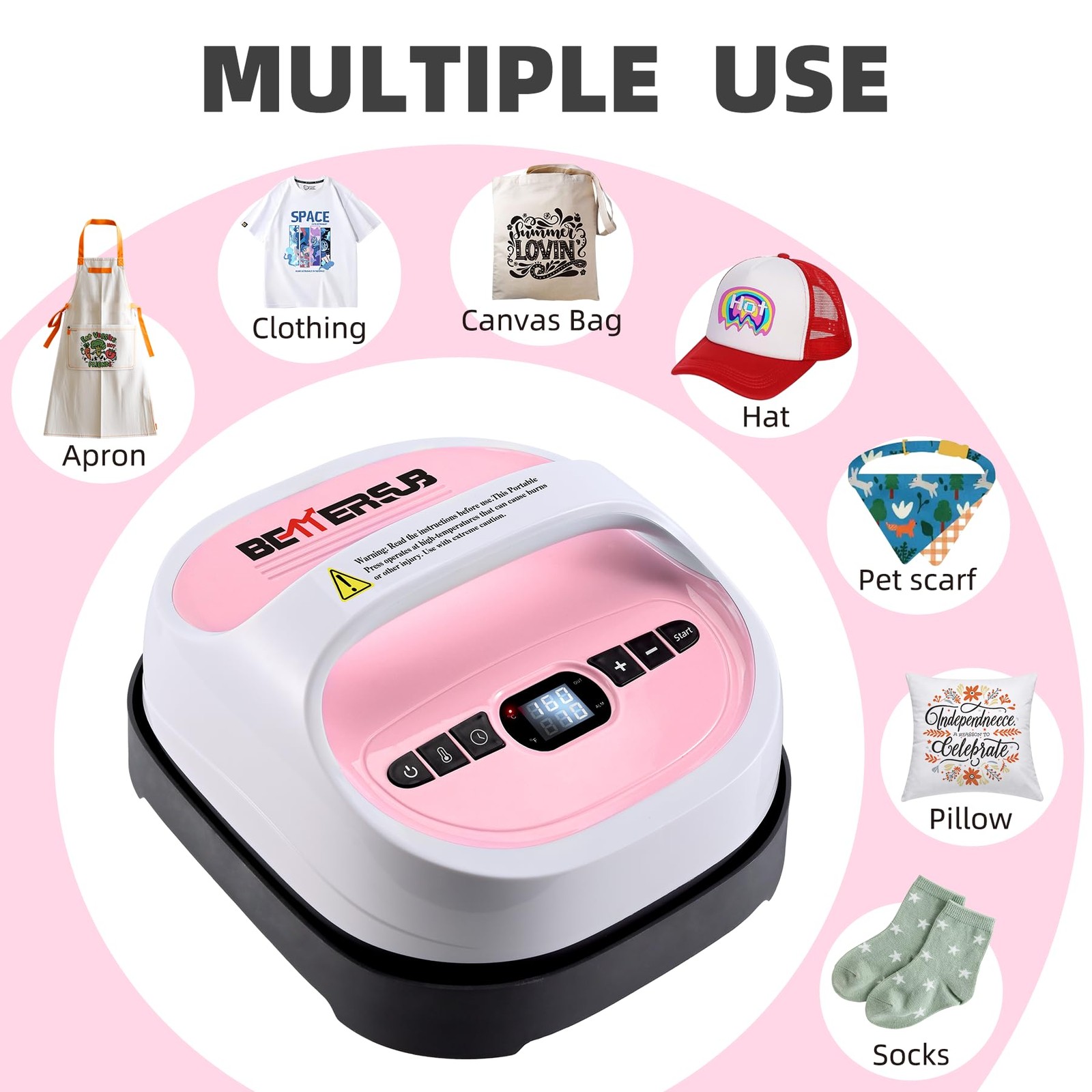 BetterSub 8.3″x9.7″ Pink Heat Press