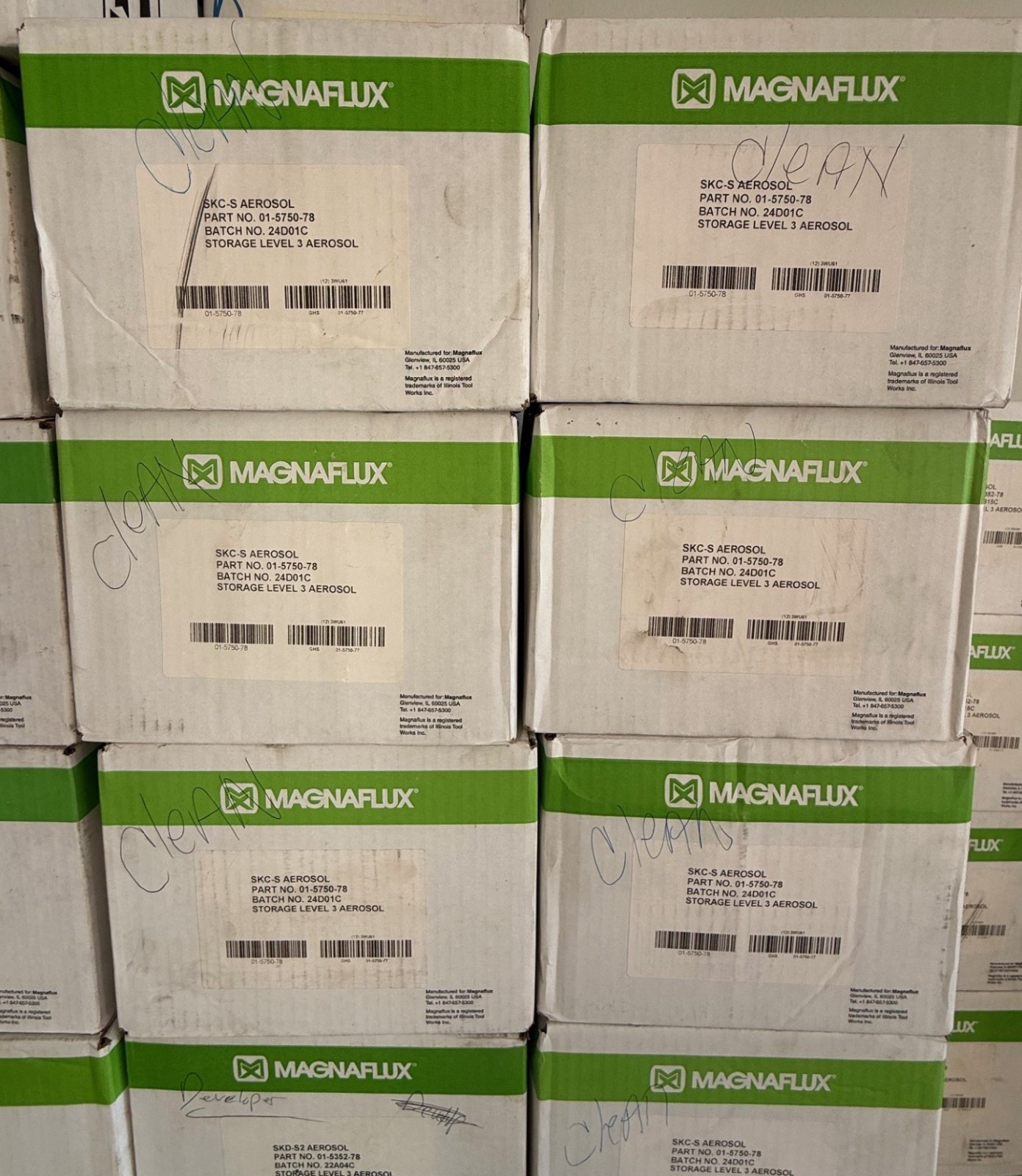 New Box of 12 Magnaflux SpotCheck SKC-S Aerosol 01-5750-78