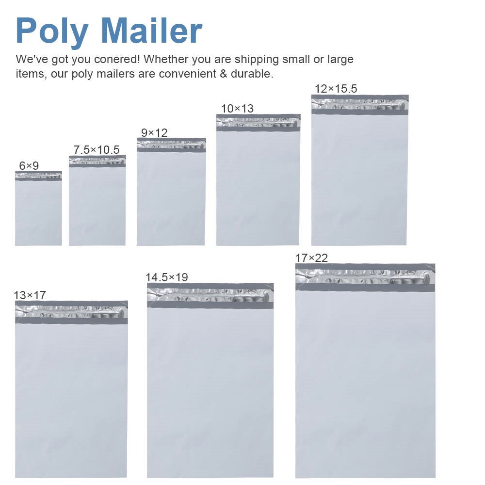 Poly Mailers Shipping Bags Envelopes Packaging Premium White Bags 2.5 MIL ✔✔✔