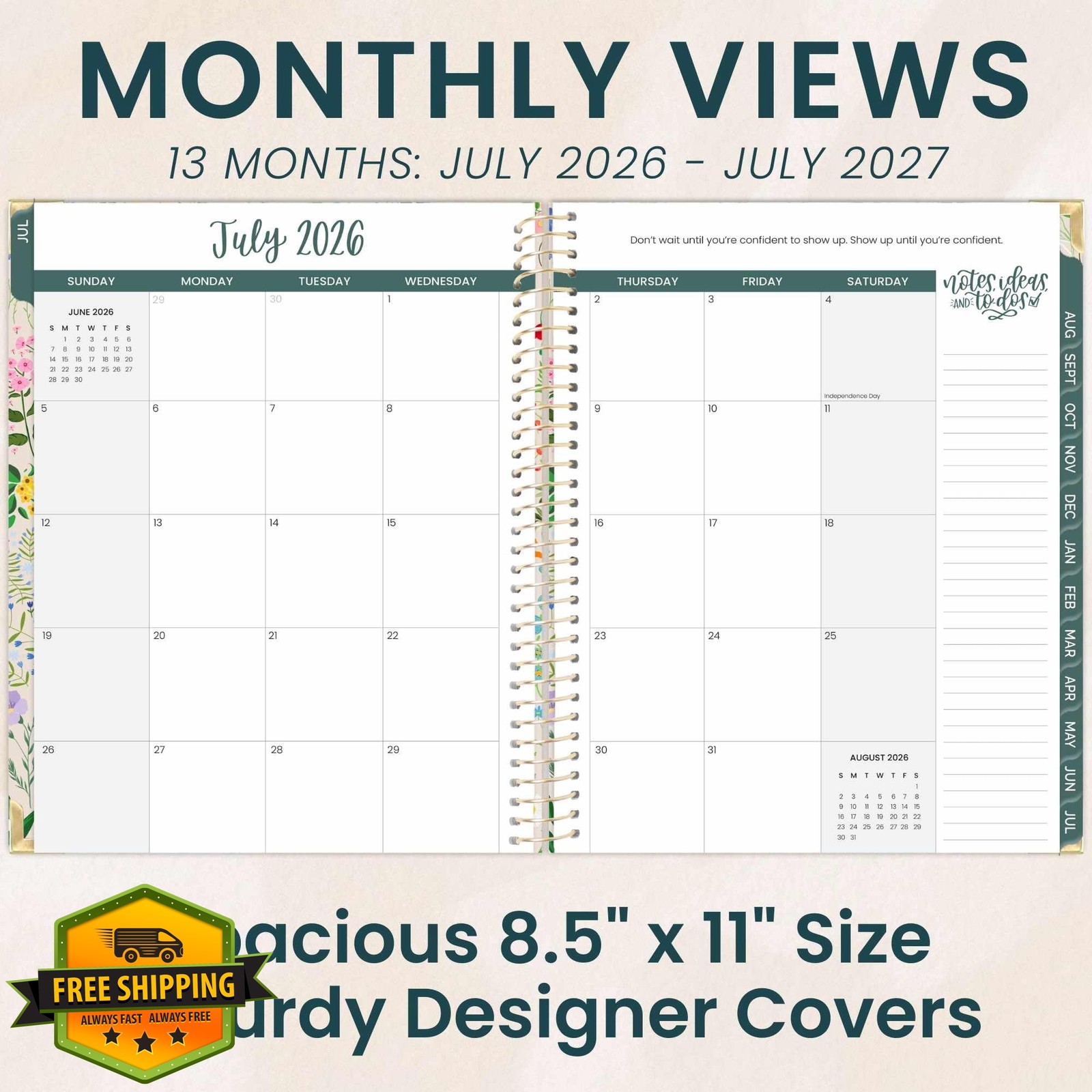 bloom daily planners 2026-27 Garden Party 8.5″ x 11″
