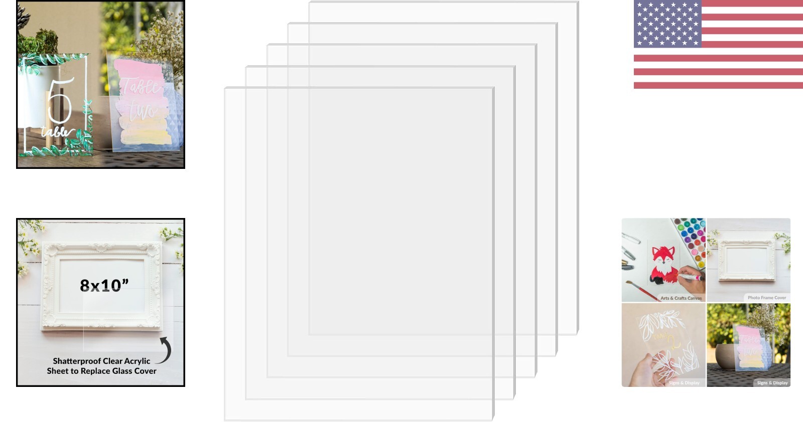 Clear Cast Plexiglass 8×10 Acrylic Sheet – High-Clarity, Multipurpose – 5 Pack