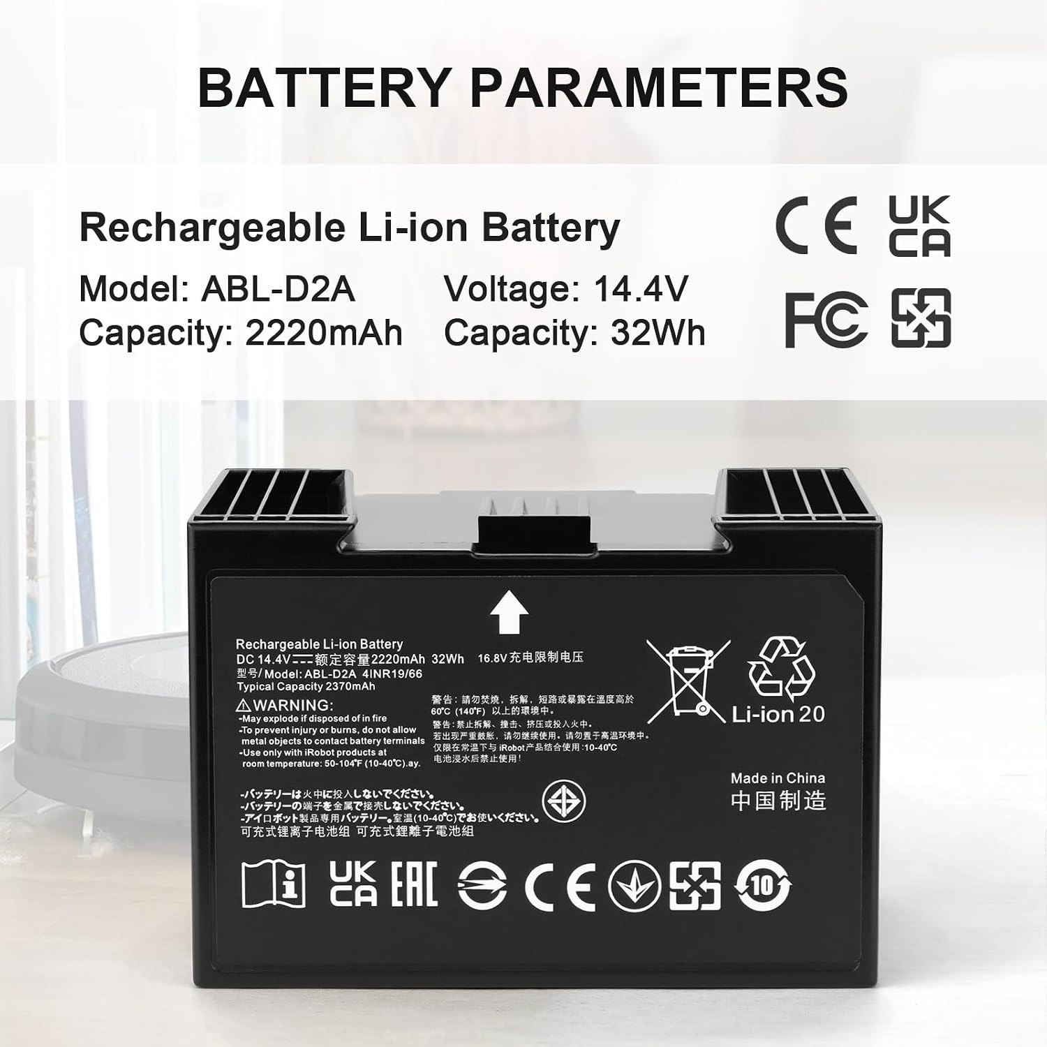 ABL D2 Battery for iRobot Roomba i3 i4 i5 i6 i7 i8 e5 e6 j7 j8 Combo j5 j7