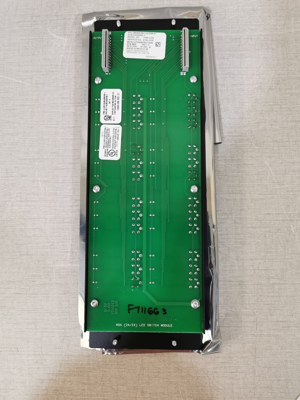 Simplex 4100-1275 HOA IBC MOD/24 Switch/24WH LED Part No. 0743816