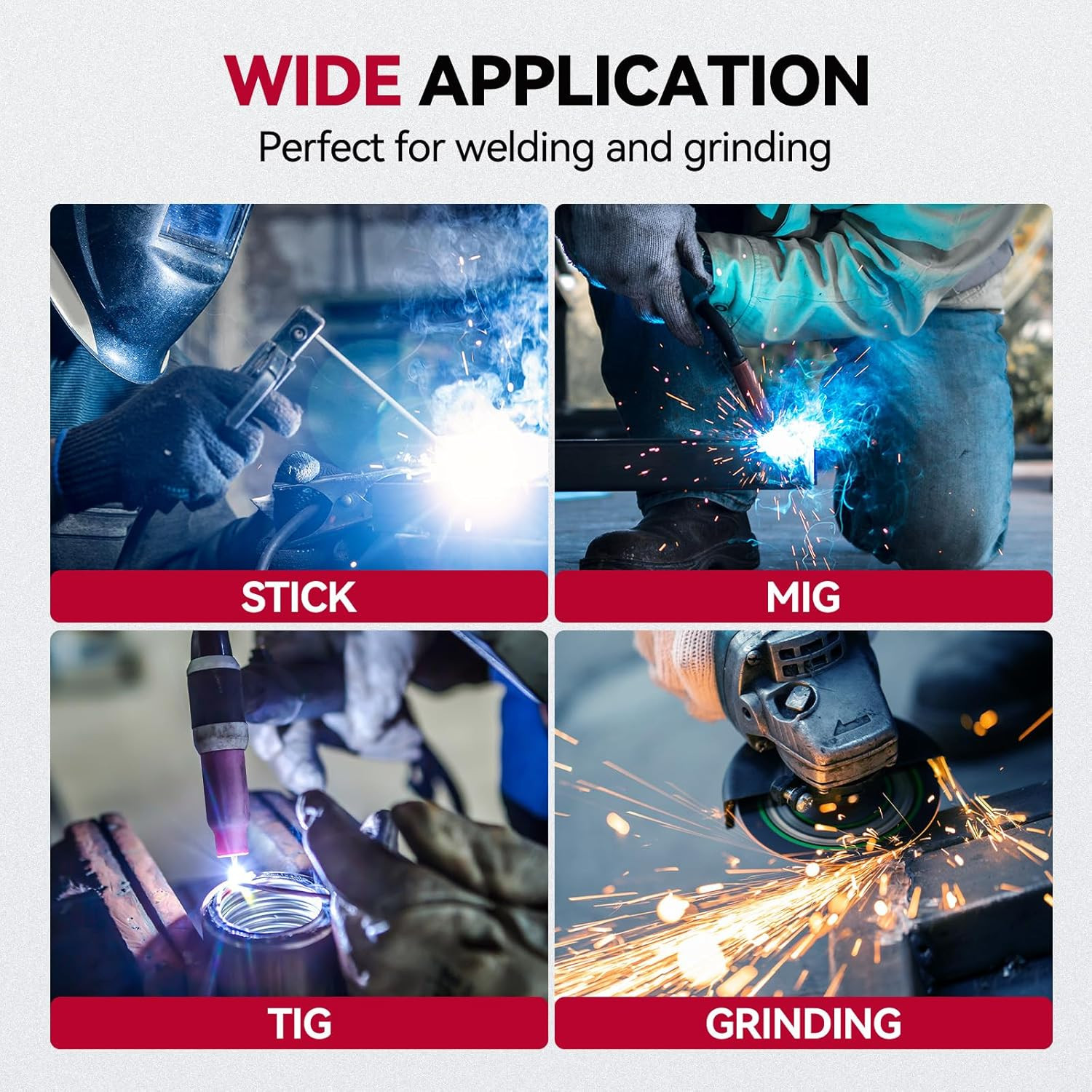ARCCAPTAIN Welding Helmet Auto Darkening Large Viewing TIG MIG ARC 3.93″X3.66″