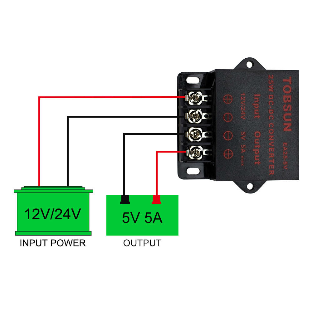 DC-DC Step Down Converter 12V/ 24V to 5V 5A Transformer Power Regulator Module