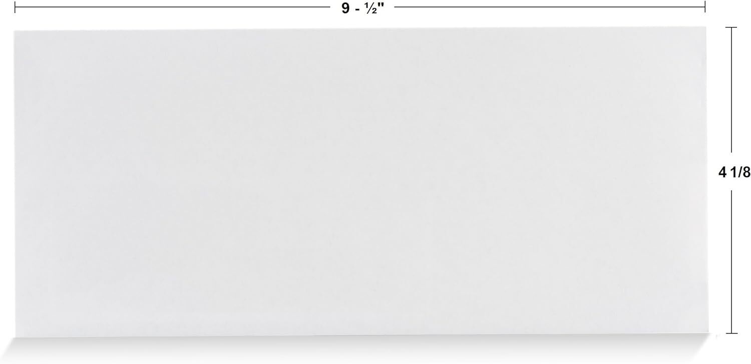 Security Tinted Self-Seal Letter Envelopes-No Window, White-24 LB- 100 Count