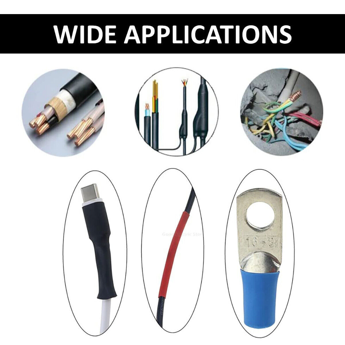 Waterproof Heat Shrink Tubing Kit 3:1 Ratio Dual Wall Adhesive Lined Glue Tube