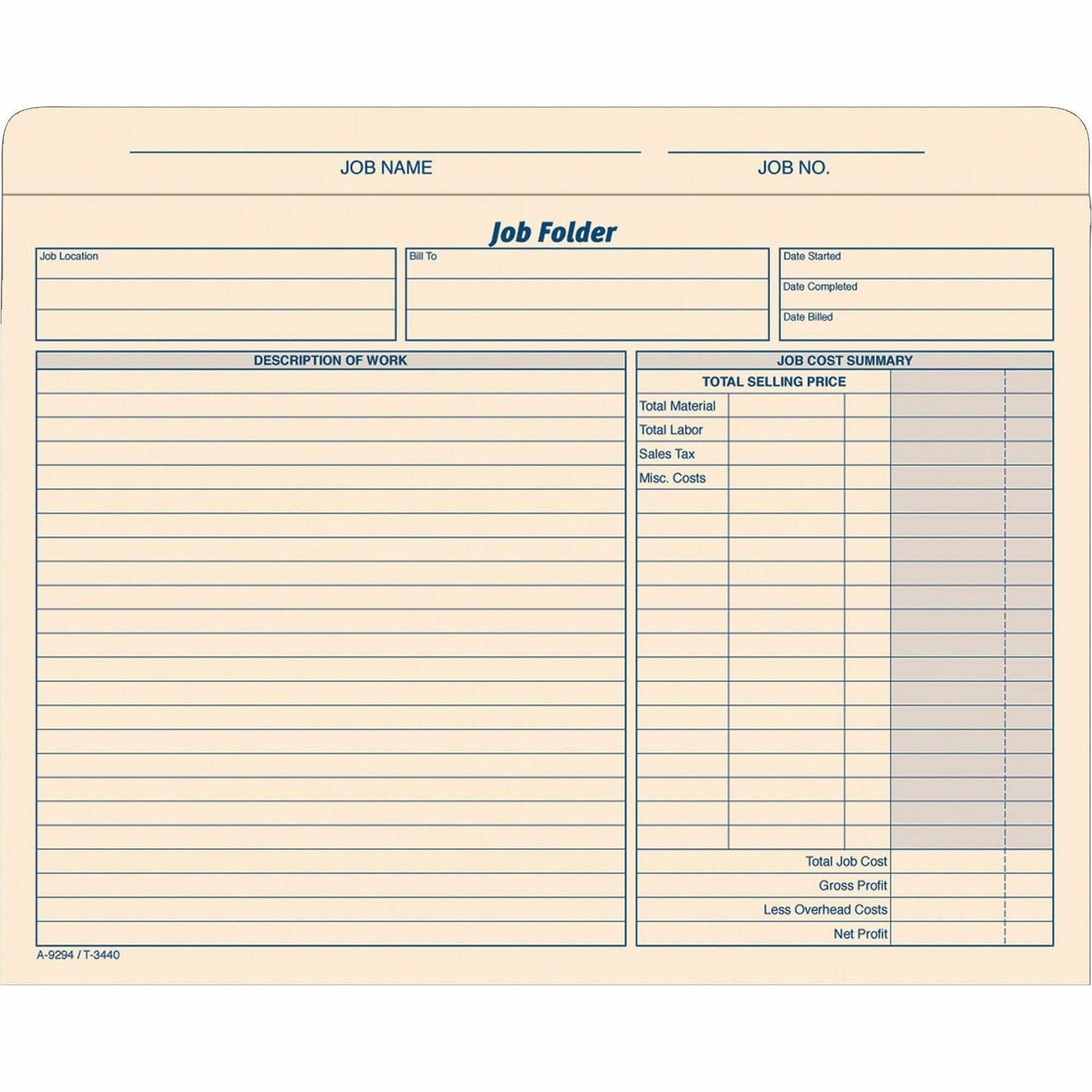 Tops Job Folder File Jacket – Letter – 8.50″ X 11″ – Manila – 1 / Pack (TOP3440)