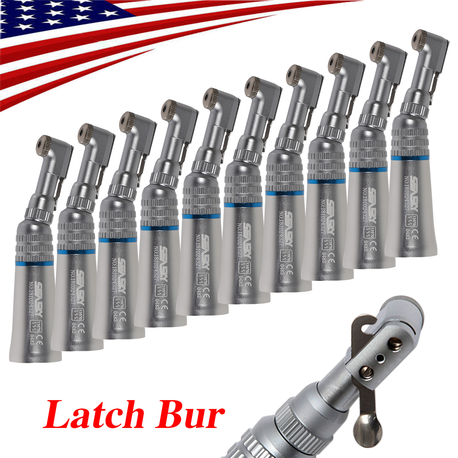 USA SEASKY Dental Slow Low Speed Handpiece Contra Angle Latch E-Type Attach YP