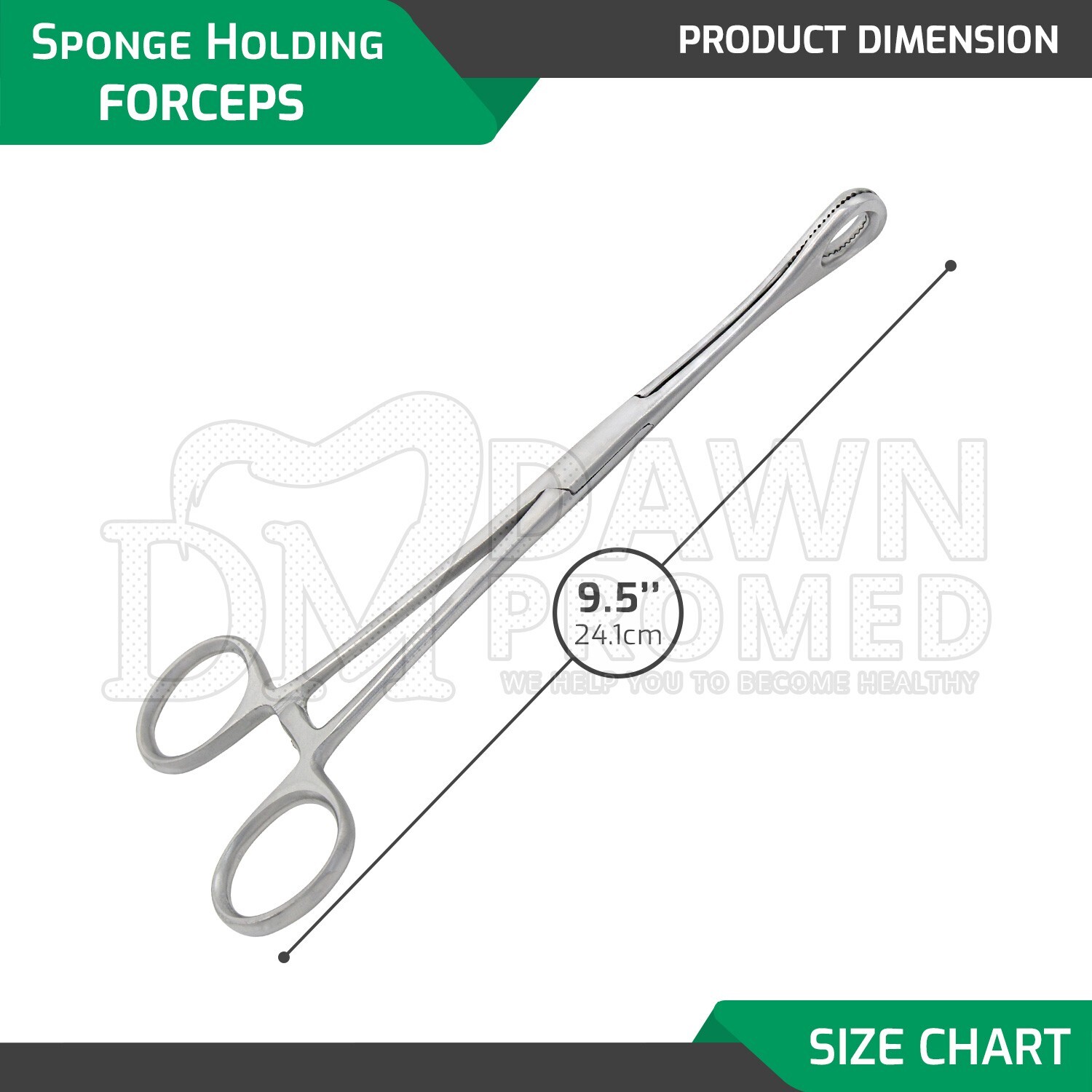 3 Pcs Sponge Forceps 9.5″ Straight Serrated Surgical Gynecology Inst German Gr