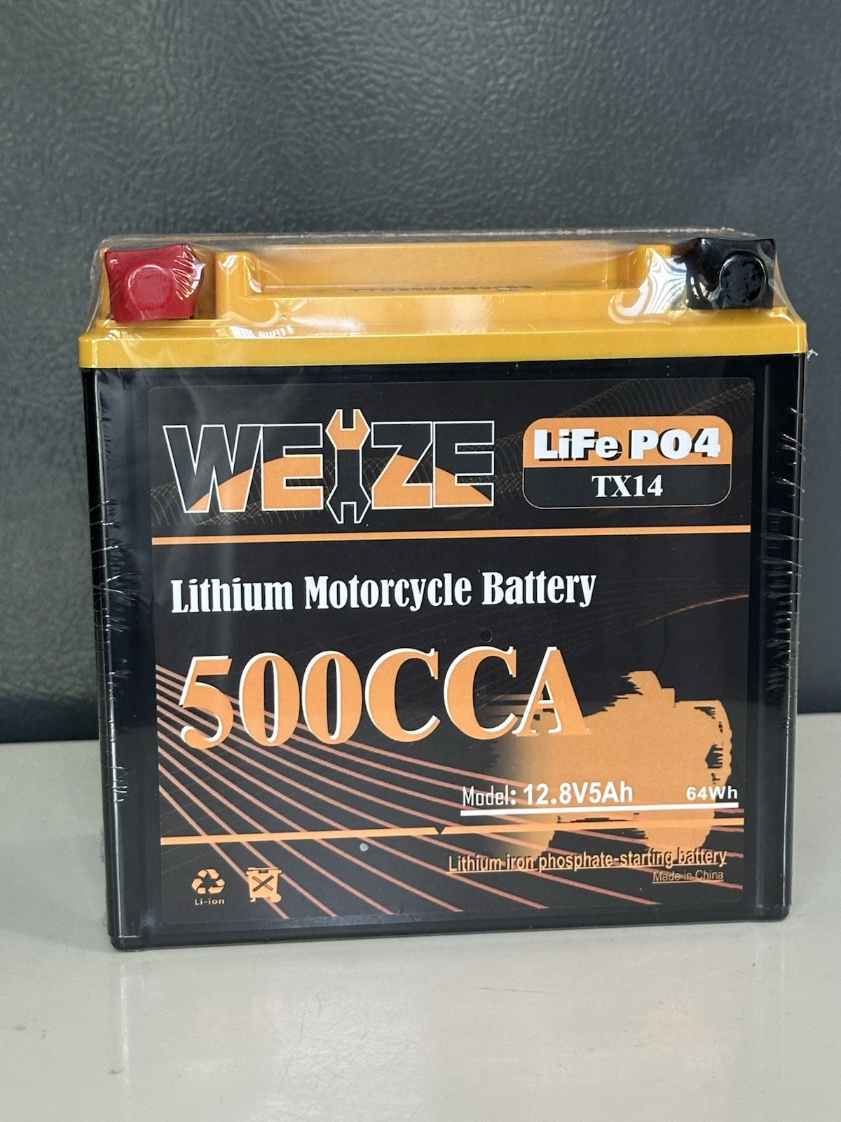 Weize Lithium YTX14-Bs Group 14 500CCA Life PO4 Motorcycle Battery 12V 5Ah ATV
