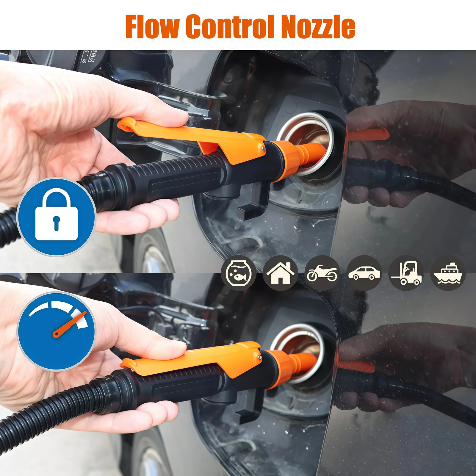 Battery Powered Electric Fuel Transfer Siphon Pump Gas Oil Water Liquid 2.4 GPM