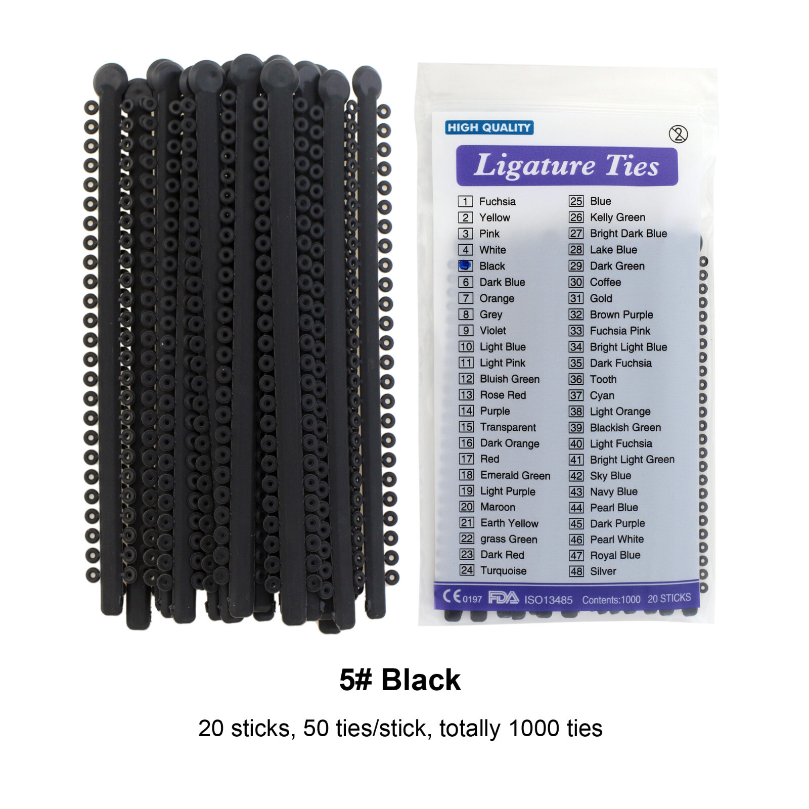 1000pcs Dental Orthodontic Ligature Ties Braces Elastic Rubber Ligas Ortodoncia
