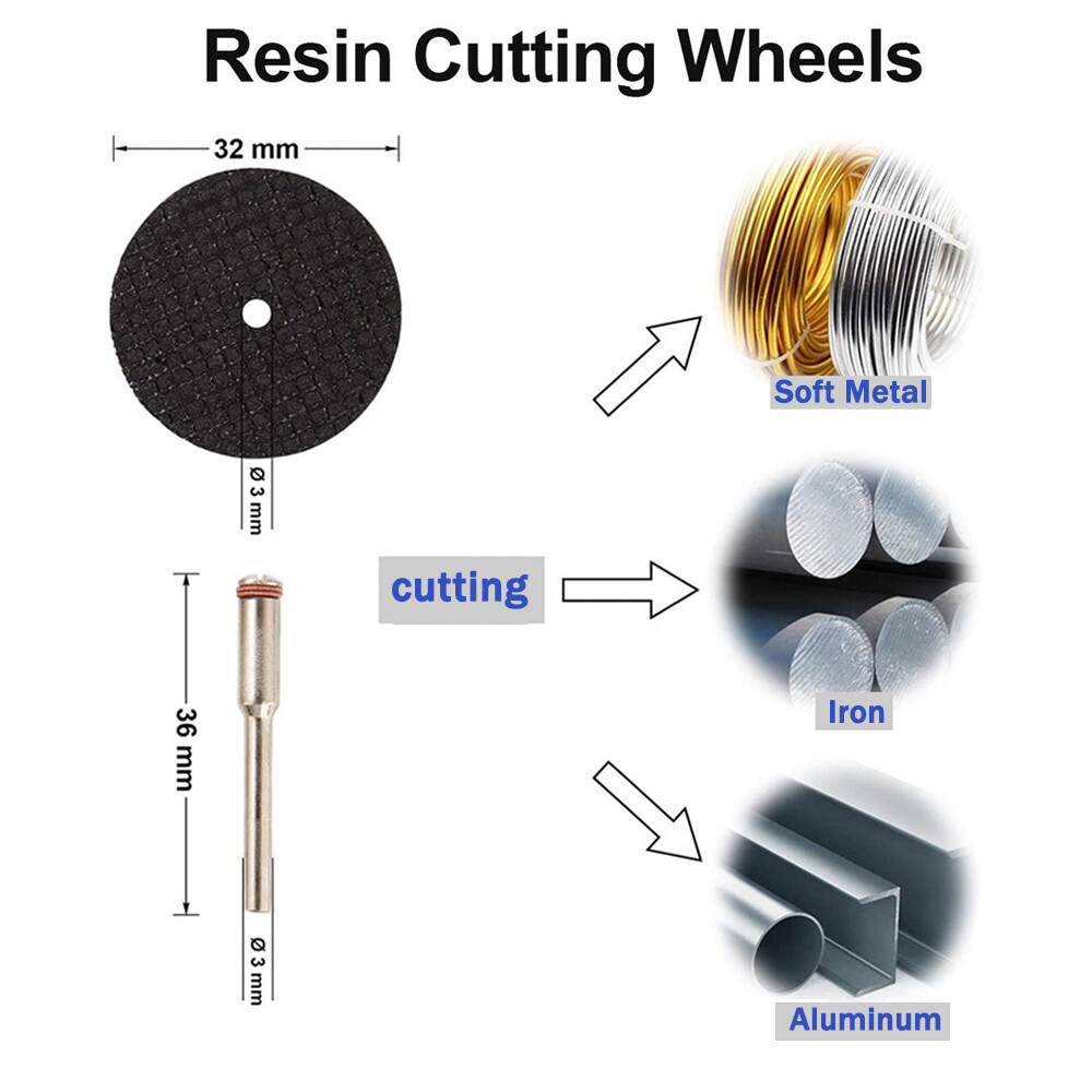 30Pcs Cutting Wheel Set Drill for Dremel Rotary Tool Accessories w/ 1/8″ Mandrel