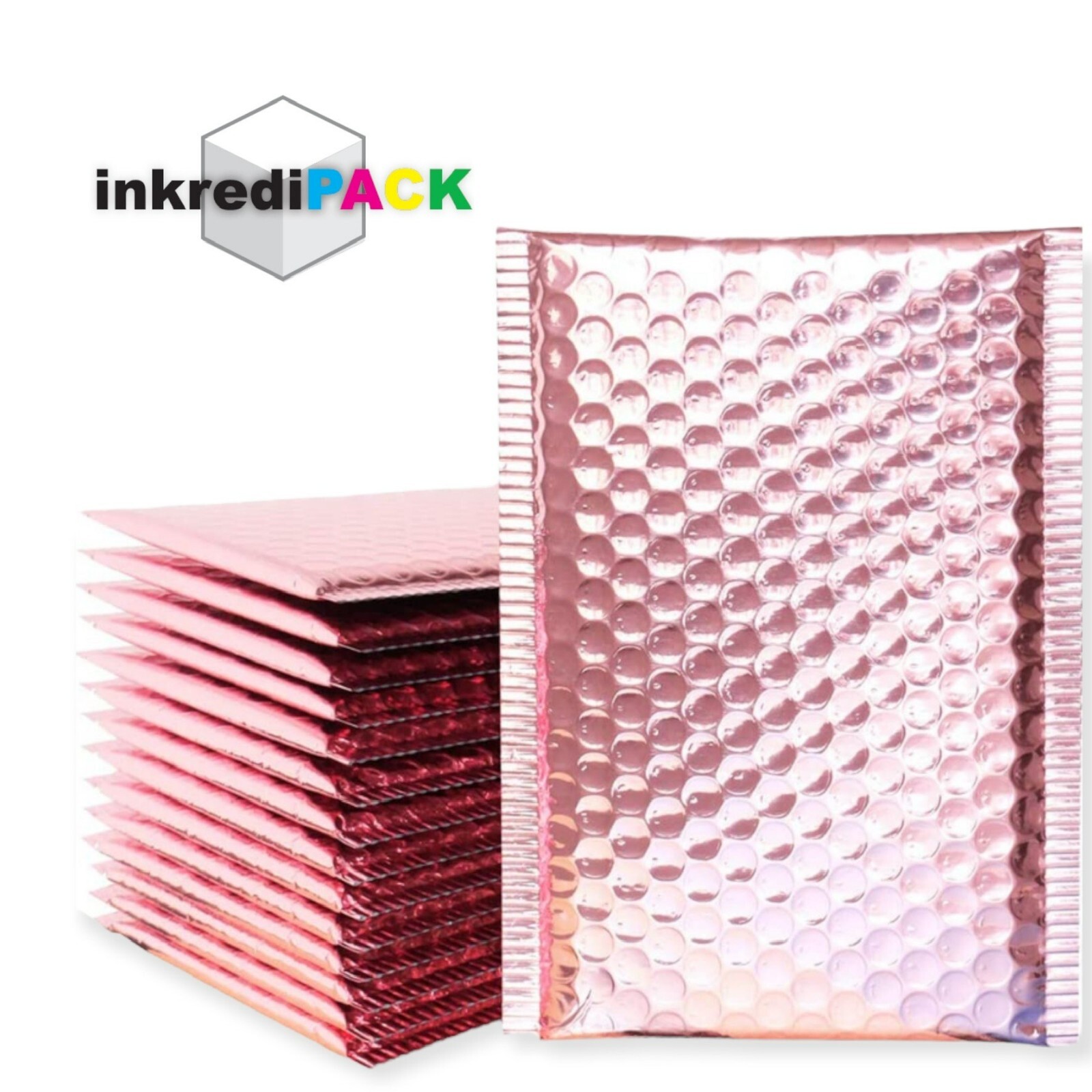 InkrediPack™ 4X8 #000 – 300 Pack – Metallic Bubble Mailers (Usable Size: 4X7)