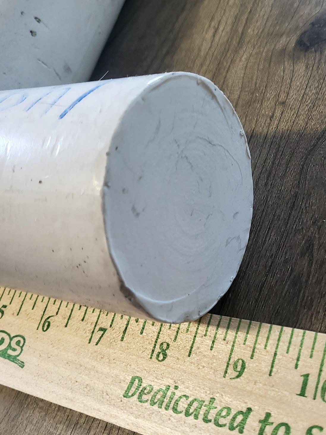 15% Mineral PTFE Round Rod Stock PTRB250M-08000 2-1/2 In Dia White Lot 2 USA