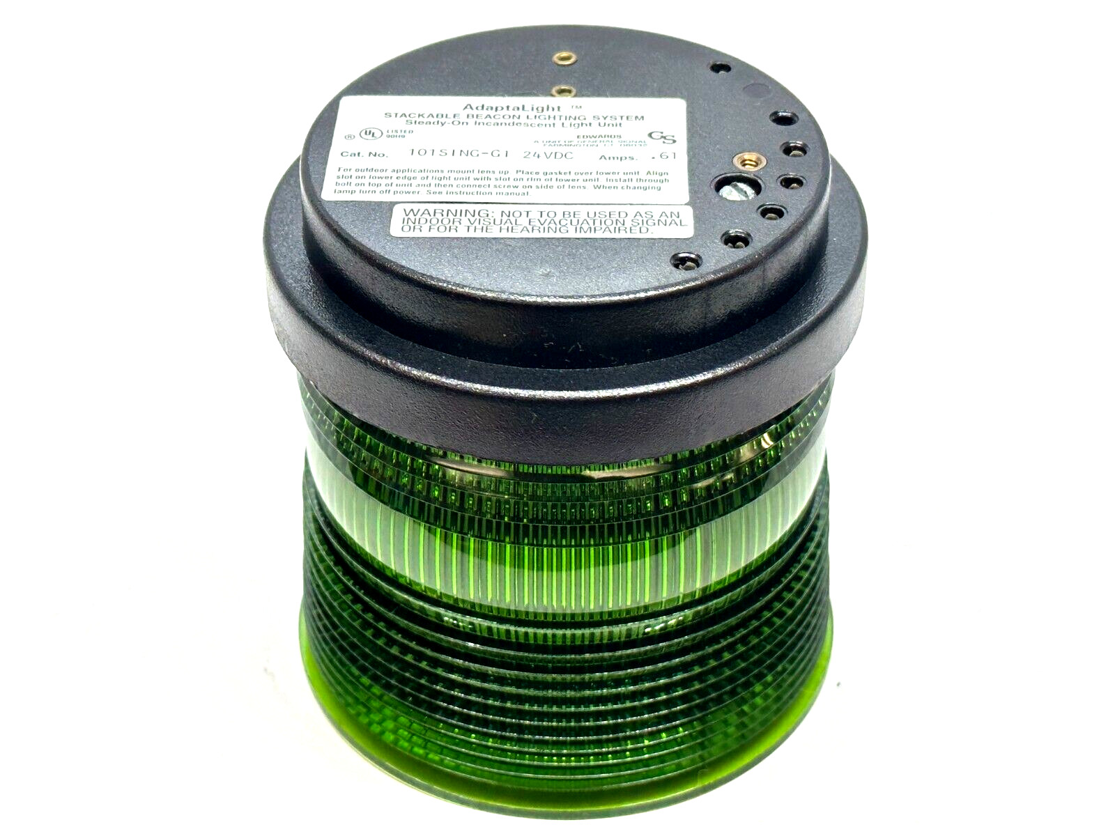 Edwards 101SING-G1 AdaptaLight 101 Series Stackable Beacon Light Green .61A 24V