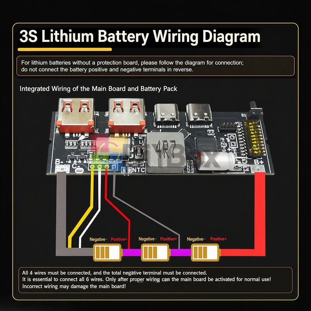 100W Bidirectional Fast Charge Power Bank Module TFT Color Display Motherboard