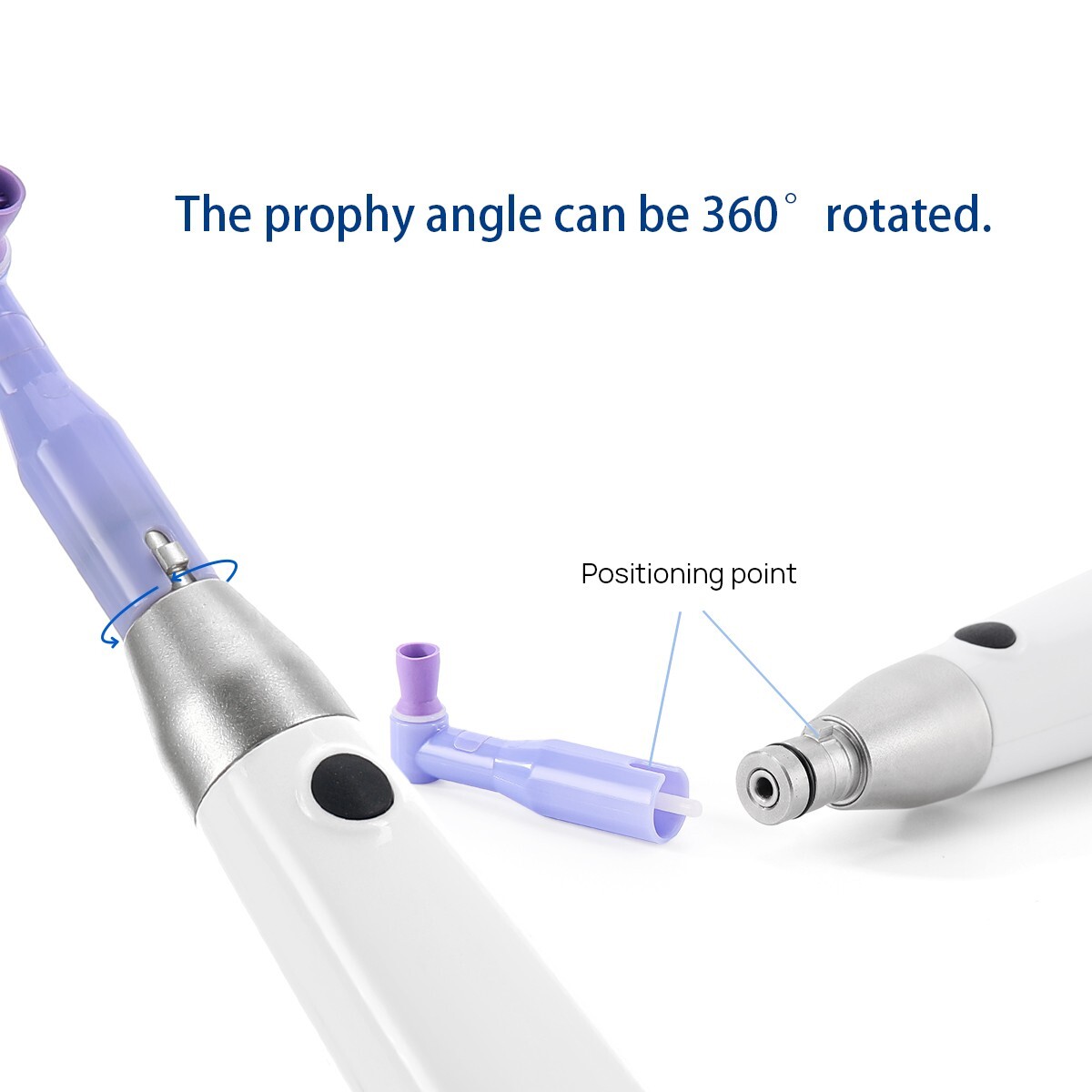 Dental Wireless LCD Hygiene Prophy Handpiece 360° Swivel+2 Prophy Angles