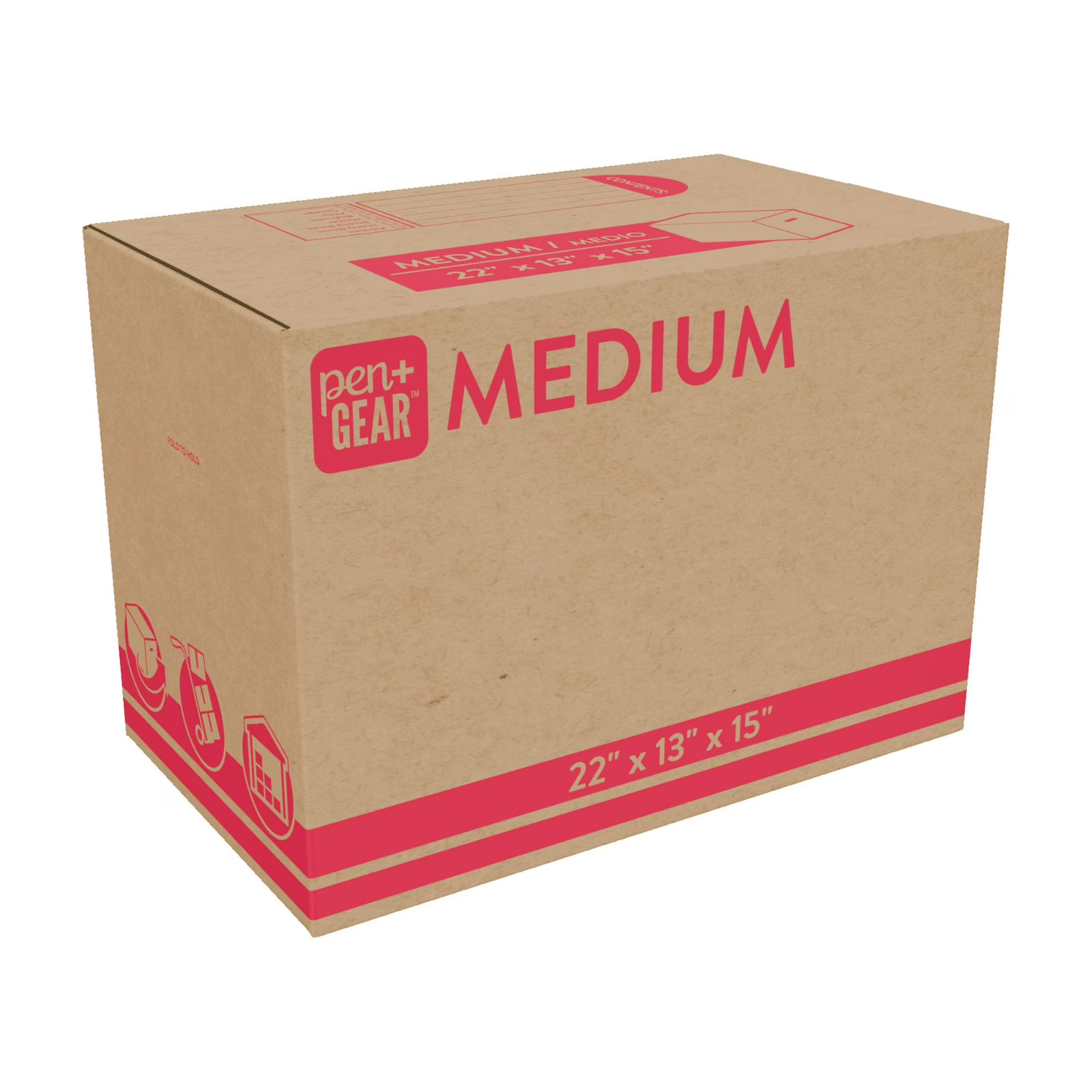 (10 pack) Pen+Gear Medium Moving Boxes, 22 in. L x 13 in. W x 15 in. H, Kraft