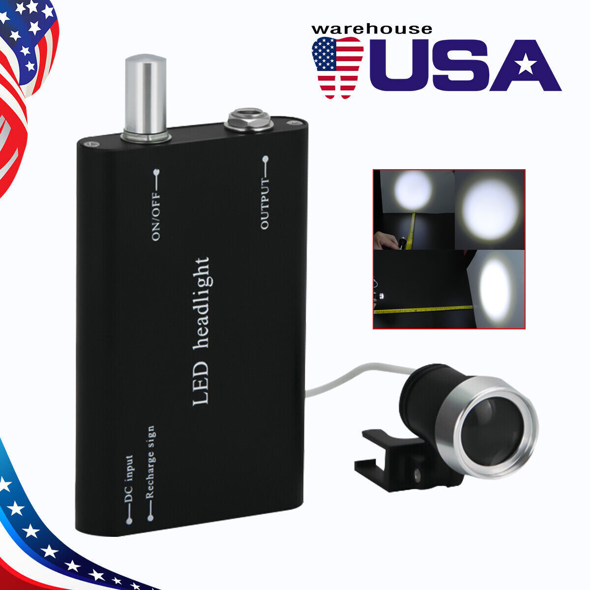 Dental LED Head Light Lamp for Surgical Medical Binocular Loupes Clip-on