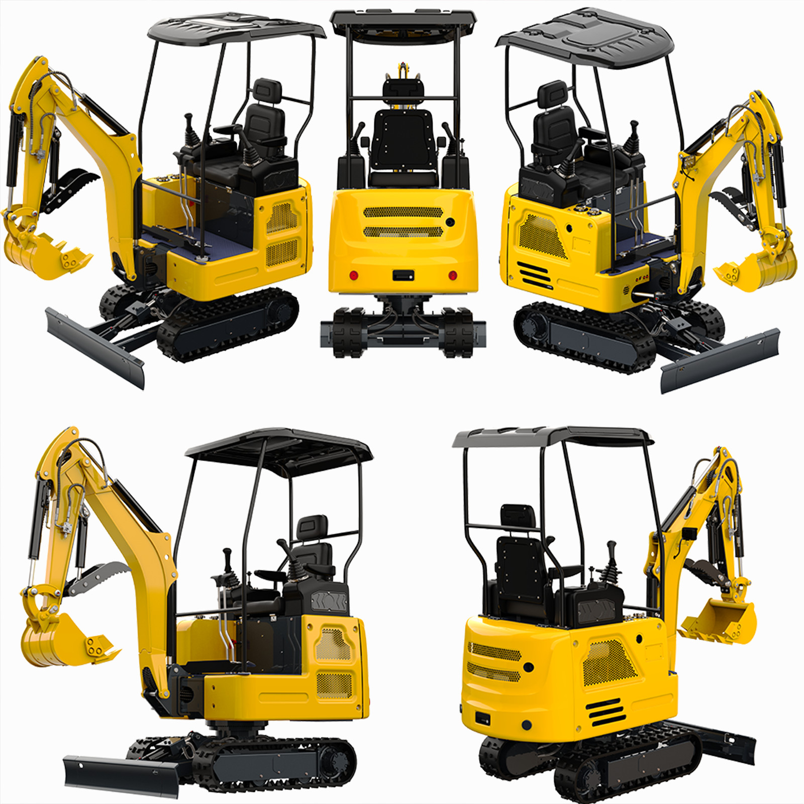 Mini Excavator 1.8 Ton Kubota D722 Crawler Swing Boom Expandable Track Free Ship