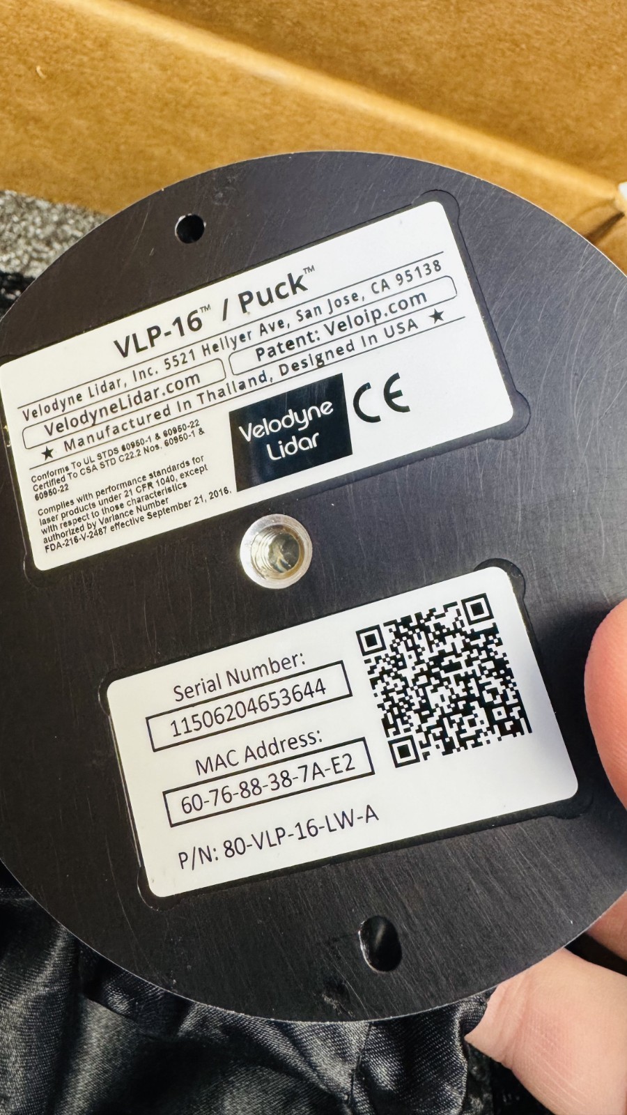 Velodyne VLP-16 PUCK 80-VLP-16-LW-A lidar Sensor Puck LITE BRAND NEW!! Multiple