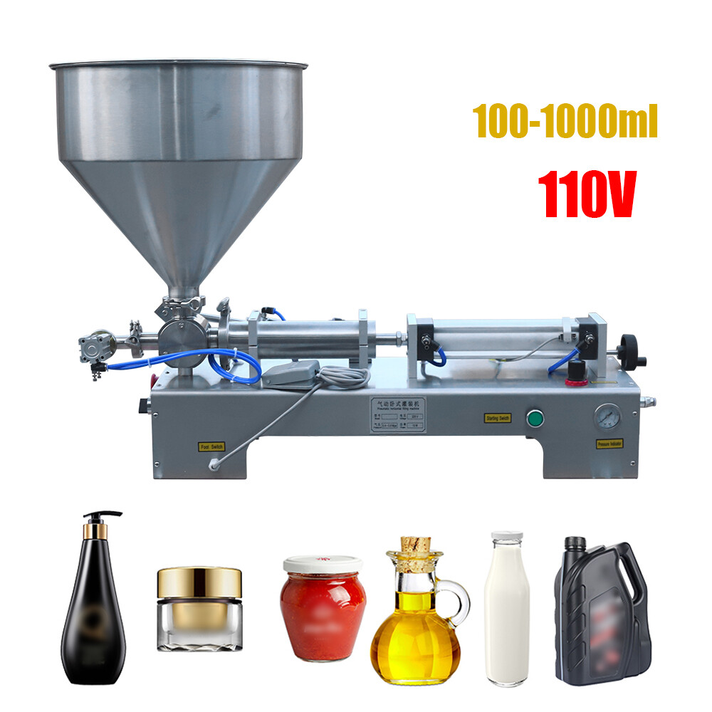 100-1000ml Paste Liquid Piston Filler Heating Filling Machine Single Nozzle 110V