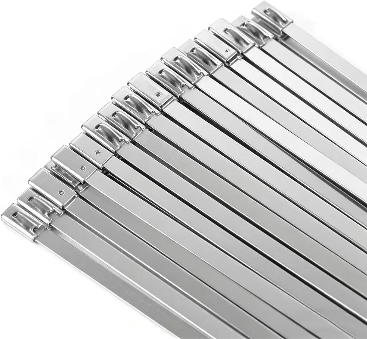 304 Stainless Steel Metal Zip Ties – 50PCS Heavy Duty Self-Locking 11.8 Inch