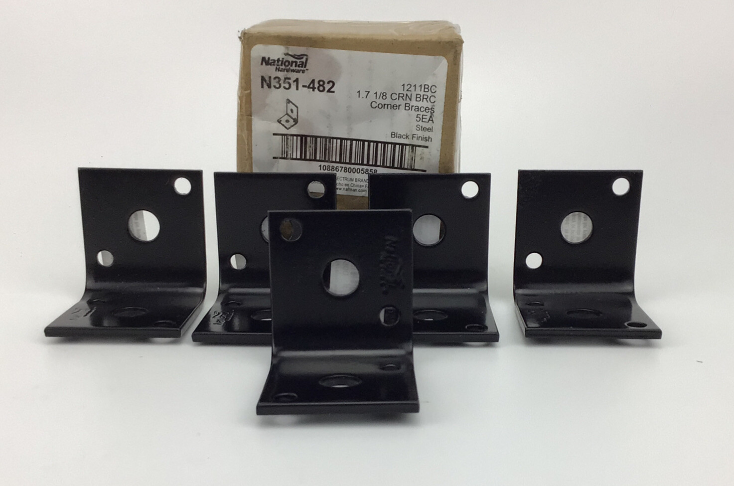 QTY 5 NATIONAL HARDWARE N351-482 1211BC 1.7 1/8 CRN BRC CORNER BRACES FREE SHIP