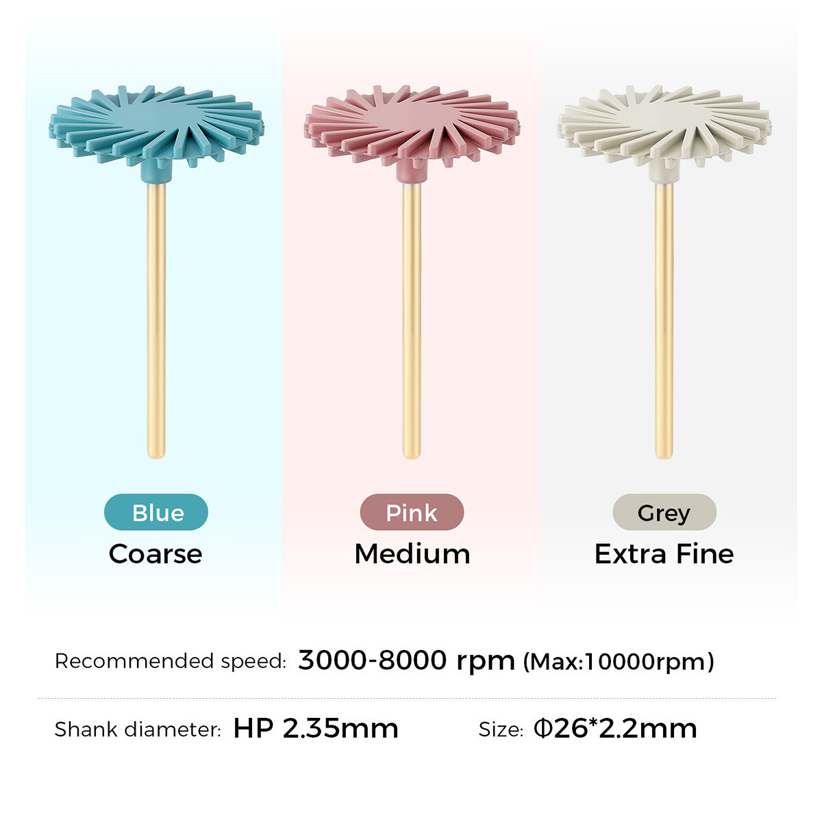 AZDENT Dental composite polishing diamond HP 2.35mm disc wheel for Handpiece