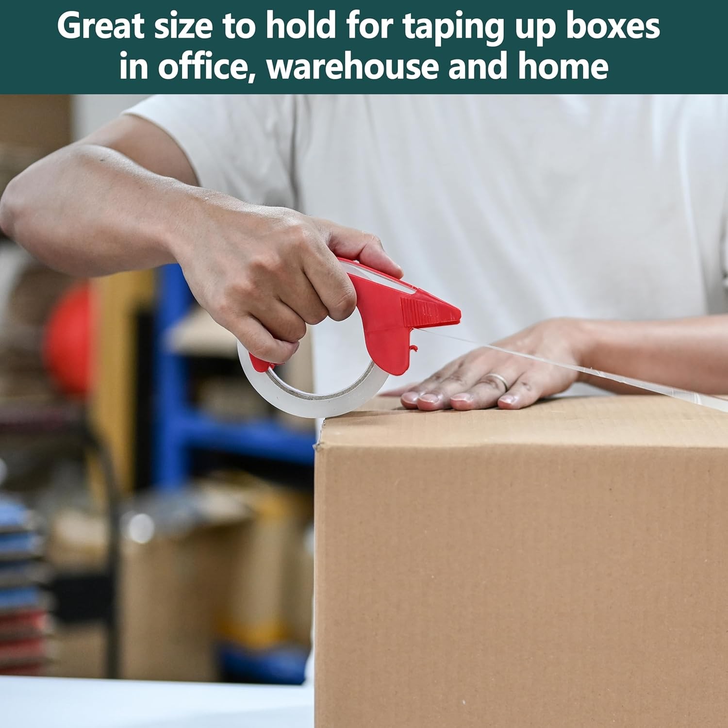 6 Rolls Packing Tape Shipping Packaging Box Sealing Tape w/Refillable Dispenser