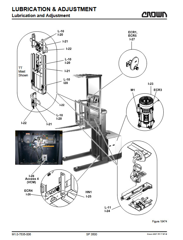 Crown SP3505-30, SP3510-30, SP3520-30 Forklift Repair Service Manual PDF USB