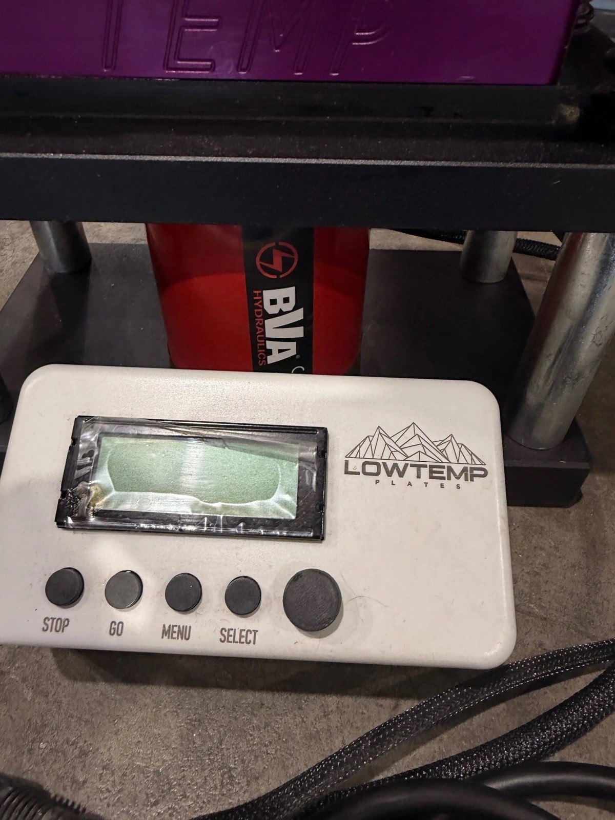 Lowtemp Hydraulic Heat Press 4”x7” Plates BVA P-1000 Pump Low Temp Extract