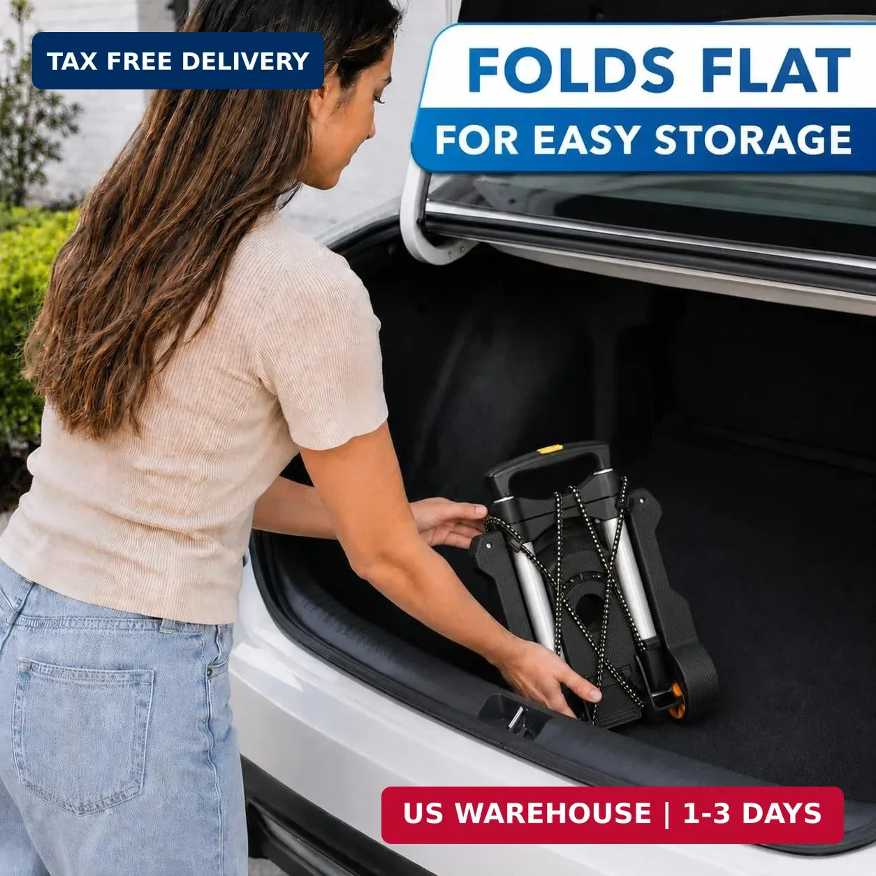 Mount-It! Folding Luggage Cart with Wheels, Foldable Hand Truck Dolly Carries 77