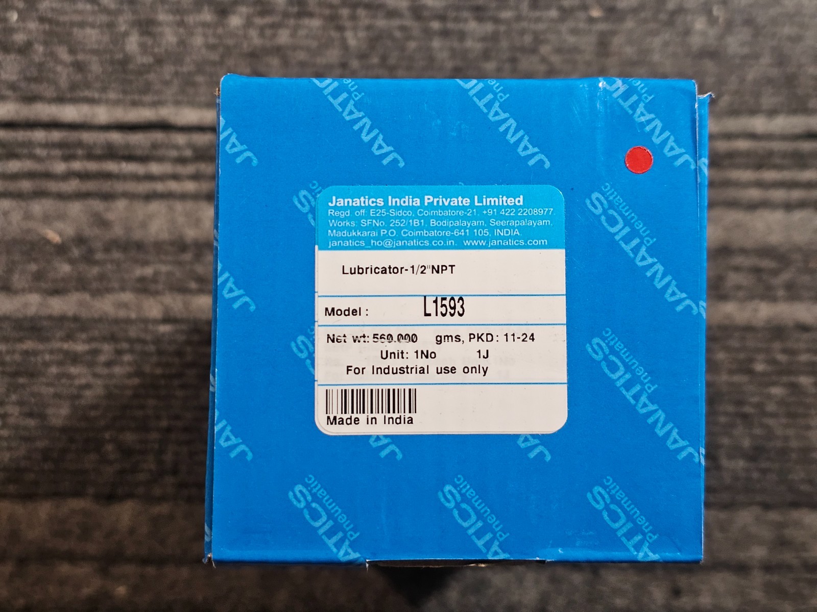 Janatics L1593 Compressed Air Lubricator L1593 1/2″ NPT, 152 Milliliter Capacity