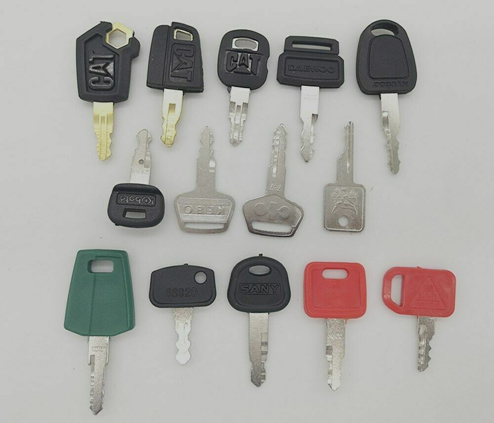 14 Heavy Equipment Key Set Construction Ignition Keys For CAT Volvo deere kubota